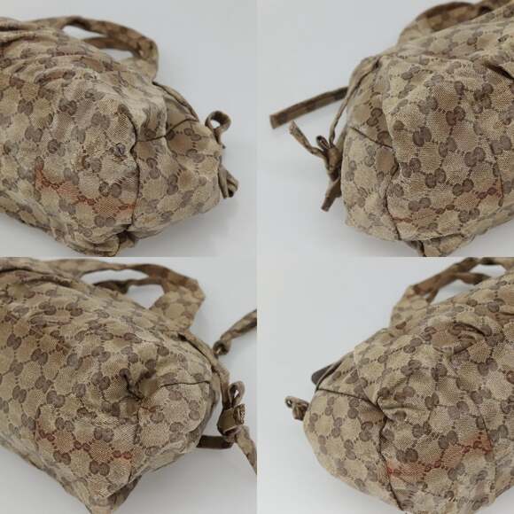 GUCCI GG Crystal Hand Bag Coated Canvas Beige Gold - Picture 10 of 12